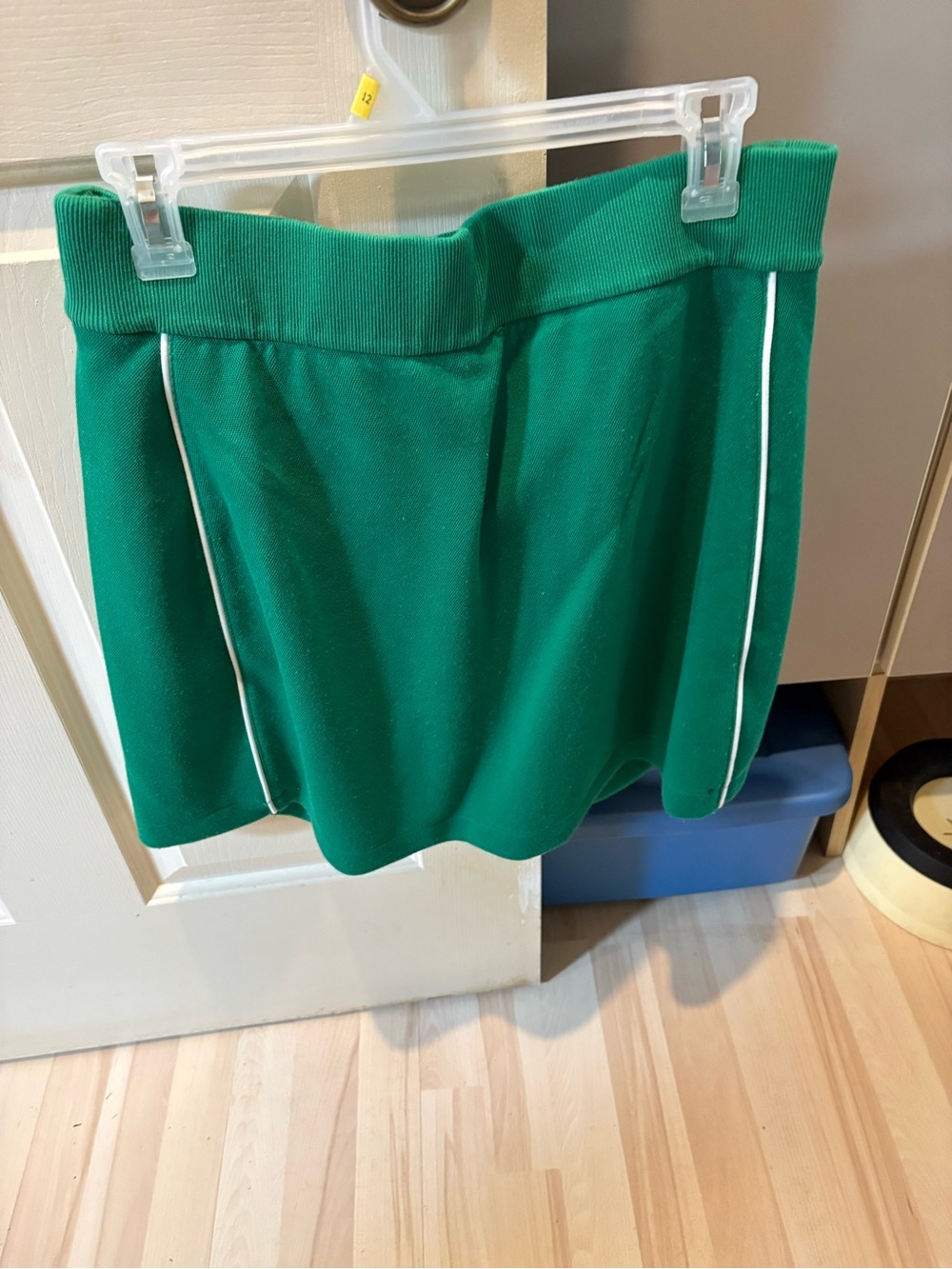 SPANX Green Skirt with White Piping and shorts underneath